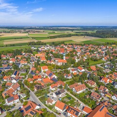 Das Alpenvorland n&ouml;rdlich des Ammersee rund um Geltendorf in Oberbayern aus der Vogelperspektive