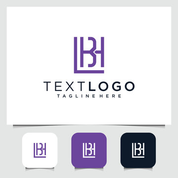 LBH Logo abstract minimal Template with Color Options