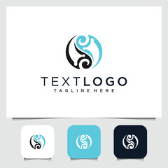 Modern Logo syimbol yin abstract Template with Swirl Design