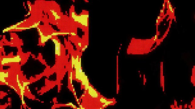 Pixel fire animation. Animated pixel art fire, retro pixel art fire animation, looped.