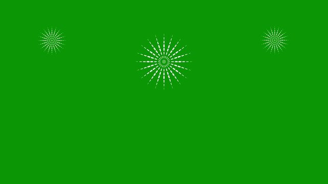 Modern circle firework line explosion, pop up burst animation, random doodle vector blast, shiny sparkling effect, seamless transition overlay, ultra hd 4k, green screen, black background video