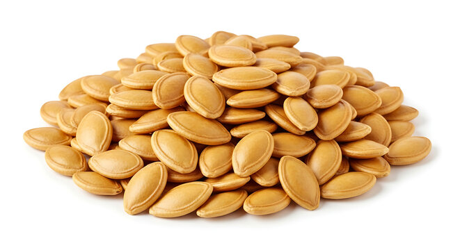 Roasted Pumpkin Seeds Heap Isolated on White Background