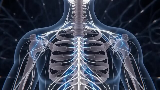 Human Nervous System Anatomy 3D Visualization.