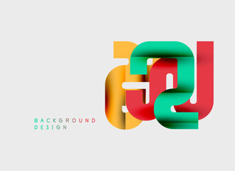 Obraz premium Abstract design features layered shapes, vibrant colors. Modern aesthetic, clean lines, suitable background element.