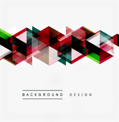 Fototapeta premium Abstract geometric shapes create dynamic pattern. Red, green, black, pink hues overlap, forming modern design element. Minimalist style.