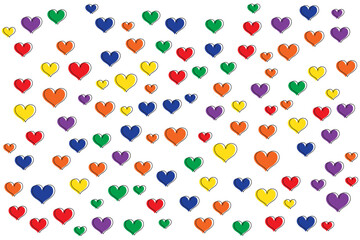 seamless pattern with colorful hearts