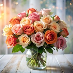 Obraz premium Bouquet of Roses taken in a beautiful light studio