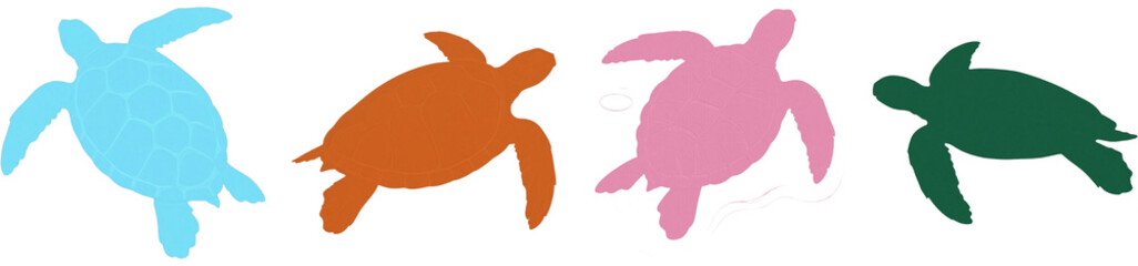 ウミガメ　カメ　動物　生き物　イラスト