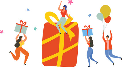 Loyalty program, gifts and rewards from store Bonus points, referral program Customer service business
