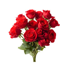 Obraz premium Vibrant Red Roses Bouquet Isolated on White Background for Professional Use