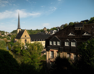 Fototapeta premium Old Town Landmark with Elegant Architectural Details in Luxemburg