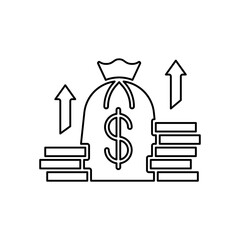 Dollar increase value icon