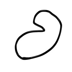 Simple Organic Abstract Blob Shape Outline Vector Illustration