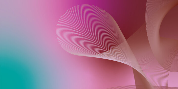Bisque Fuchsia and azure abstract shape grainy gradient background with black backdrop and noisy texture for wide banner poster and header design