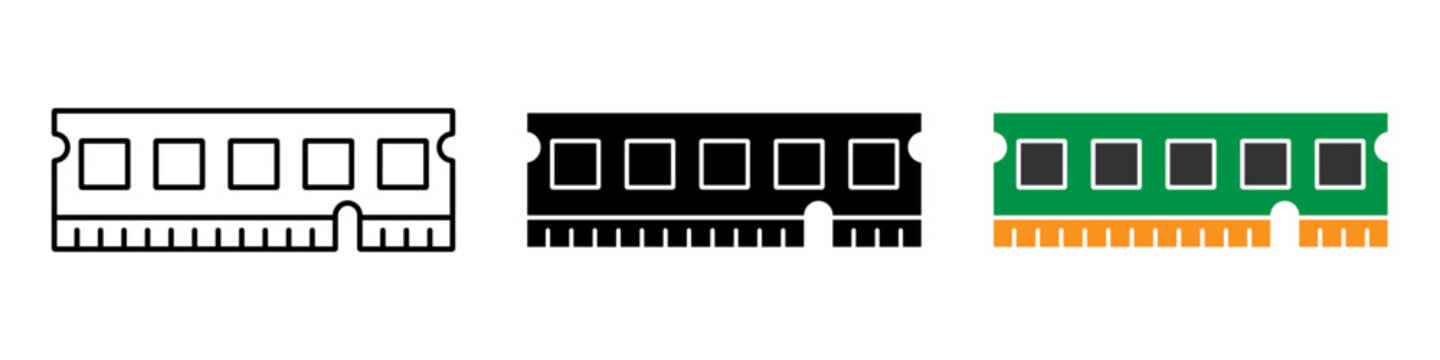 RAM memory icons - vector isolated on white.