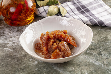 Salted herring fish caviar snack