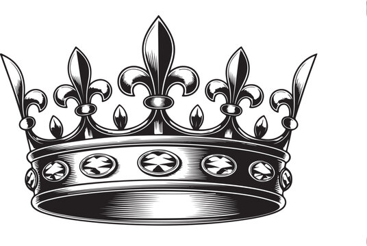 Vector crown hand drawn