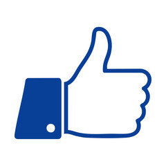 Fototapeta premium Blue Thumbs Up Hand Gesture Icon Vector