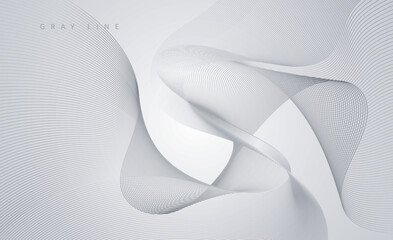 Abstract gray wave lines. Modern shape cover. Graphic concept for your design.