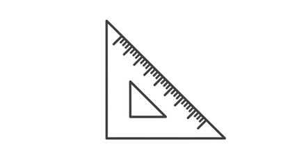 Drafting Triangle Ruler Icon with Measurement Markings