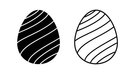 Fototapeta premium Minimalist black and white egg design with curved lines and shapes Vector