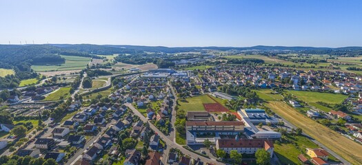 Wolkenloser Sommertag in Pfreimd im Naturpark Oberpf&auml;lzer Wald in Nordbayern
