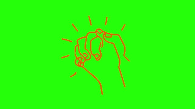 Prayer hand vector illustration on green screen