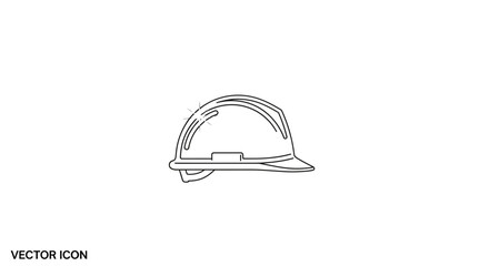 Fototapeta premium Hard Hat Icon Vector Illustration - Safety Helmet for Construction and Industrial Work