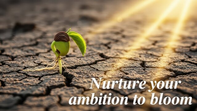 Hopeful Seedling Emerges from Dry Earth