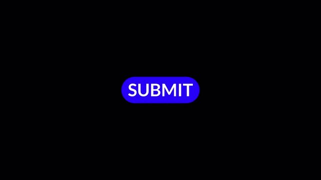 Submit button animation with mouse cursor on transparent background, submit icon animation with alpha channel in 4k.