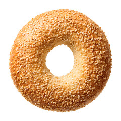 Sesame Seed Bagel Isolated on White Background for Culinary Design Projects