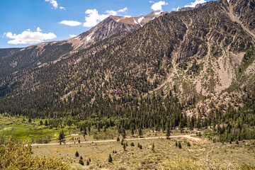 Scenic Mountain Landscape in Tuolumne Meadows, Yosemite National Park, California