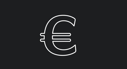 Obraz premium Euro Symbol Outline on Dark Background Financial Concept.
