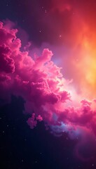 Cosmic dust clouds in vibrant hues, illuminated by unseen stars,  universe, nebula