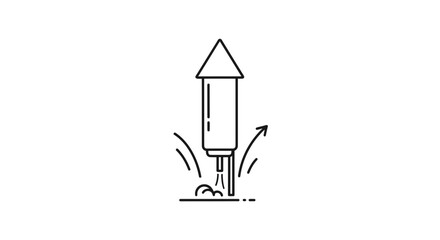 Rocket Launch Icon: Startup, Success, and Innovation Concept