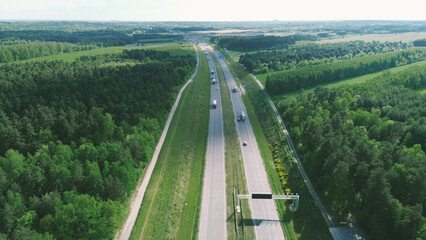 Beautiful foliage around asphalt road