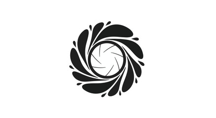 Fototapeta premium Abstract circular design resembling a camera aperture with organic petal shapes