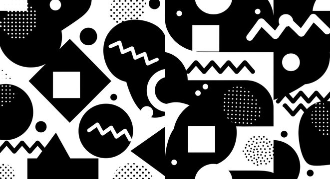Black and White Geometric Pattern Design.