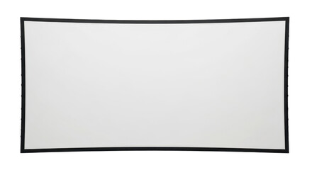 Obraz premium Blank projector screen, a presentation board or white movie display mockup. Isolated on transparent background, png