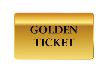 golden ticket vip card isolated vector illustration