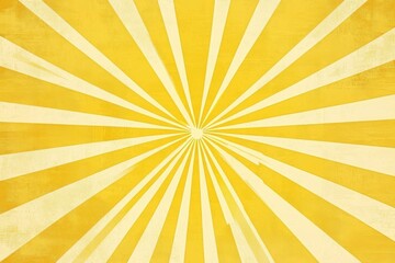 Vintage yellow retro background with sun rays shining from the center