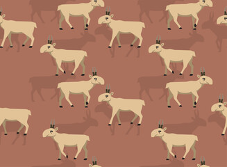 Fototapeta premium Saiga Antelope Moving Seamless Background Wallpaper Pattern