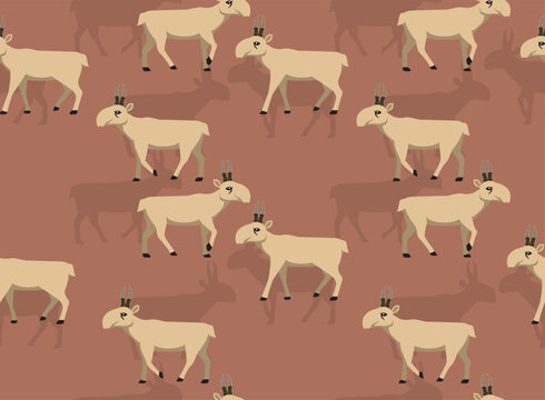 Saiga Antelope Moving Seamless Background Wallpaper Pattern