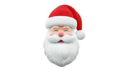 Obraz premium Smiling Santa Claus Head with Red Hat