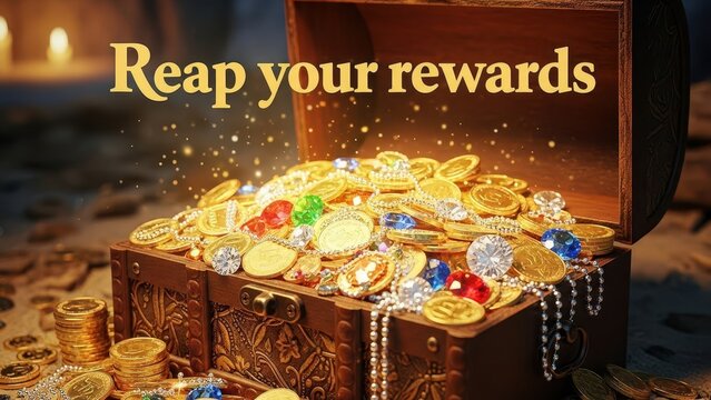 Open Treasure Chest Overflowing with Gold and Jewels