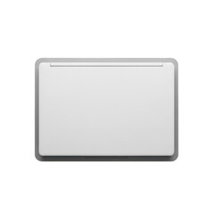A gray rectangle with a thin border on a white background