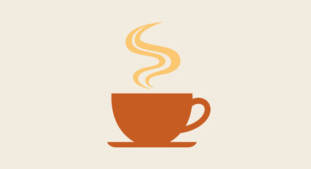 Obraz premium Steaming Coffee Cup Icon - Warm Beverage, Morning Drink