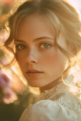 woman in the sunset glow