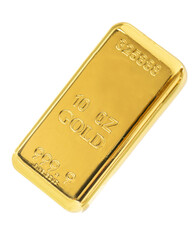 Goldbarren aus Feingold isoliert als Freisteller &uuml;ber transparentem Hintergrund