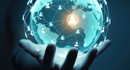 Hand holding a globe